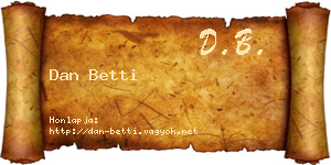 Dan Betti névjegykártya